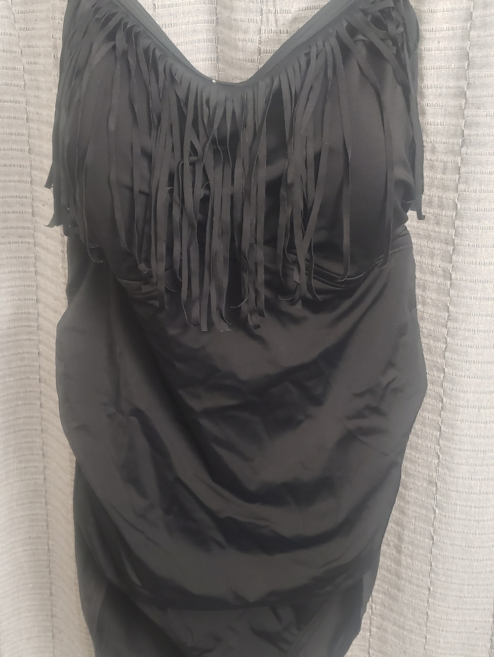 Black Fringe Sleeveless Women’s Dress